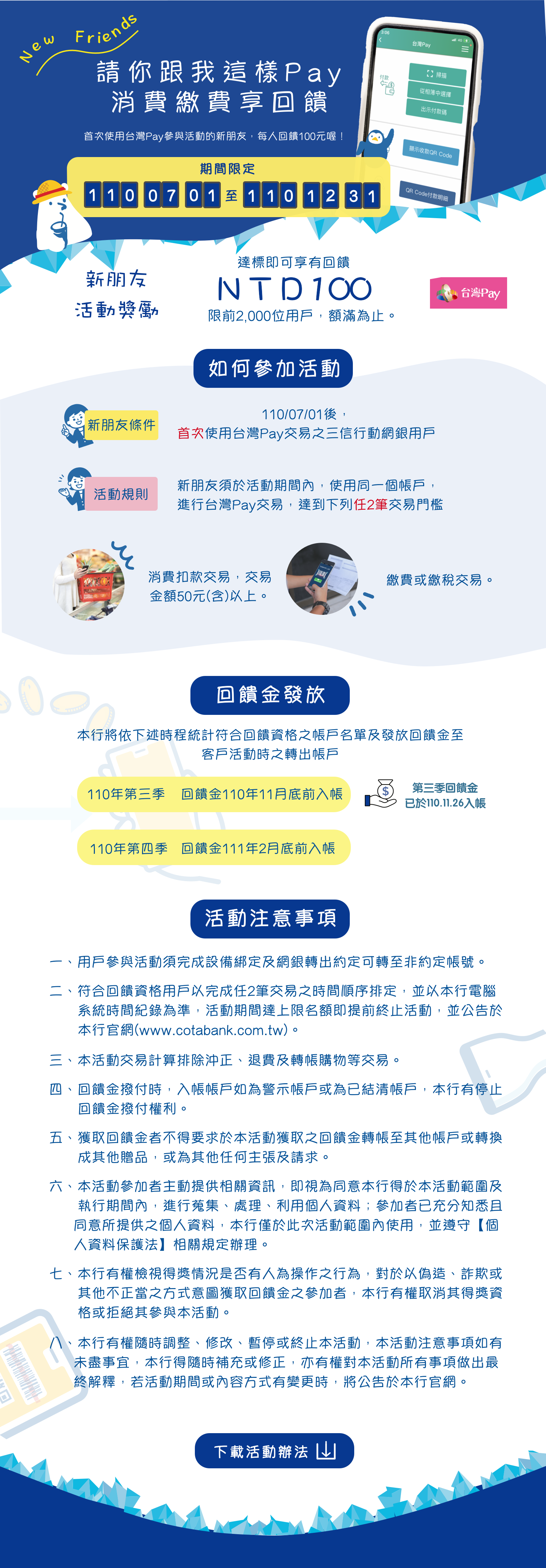 請你跟我這樣PAY消費繳費享回饋、消費扣款、繳費、繳稅、110年、獎勵、回饋金、三信商業銀行、三信、行動支付。